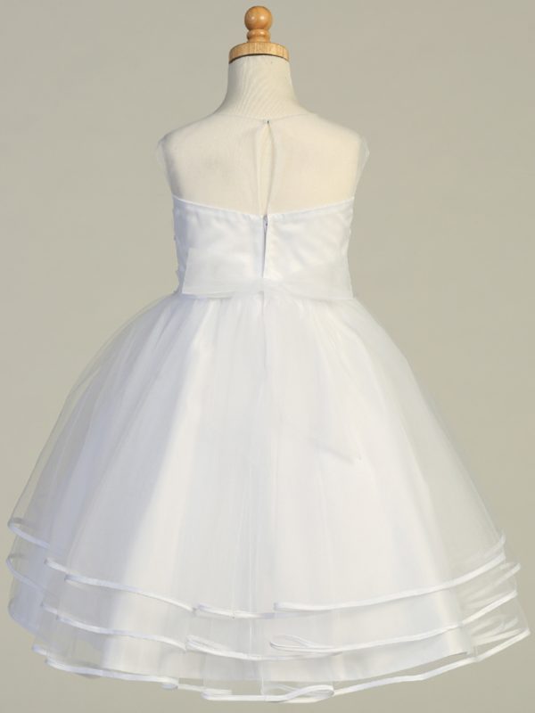 SP706 back — SP706 White First Communion Dress Beaded & embroidered tulle