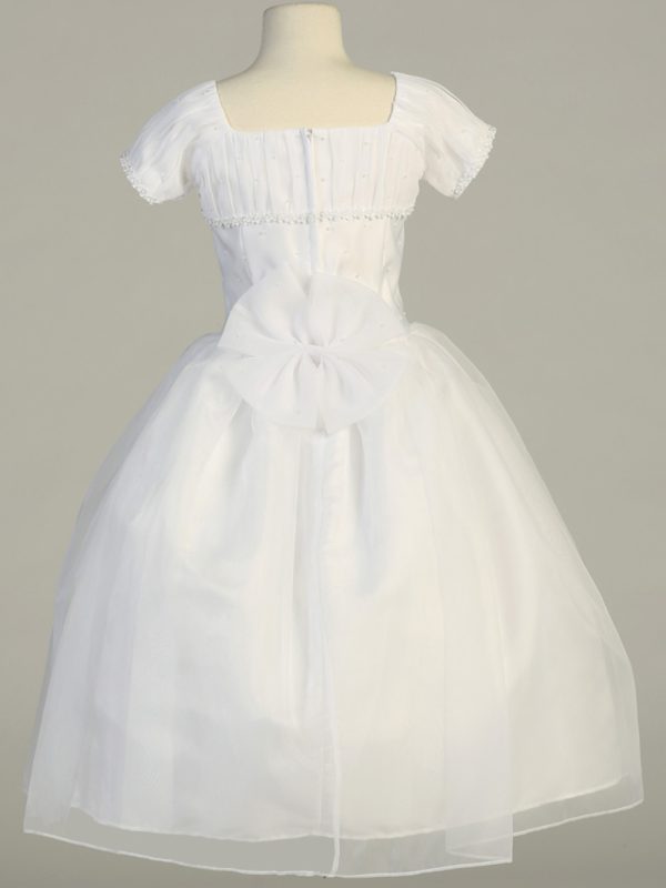 SP964 back — SP964 White First Communion Dress Satin & Organza
