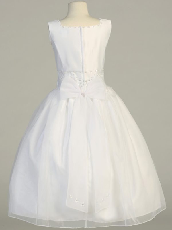 SP965 back — SP965 White First Communion Dress Beaded satin & Organza