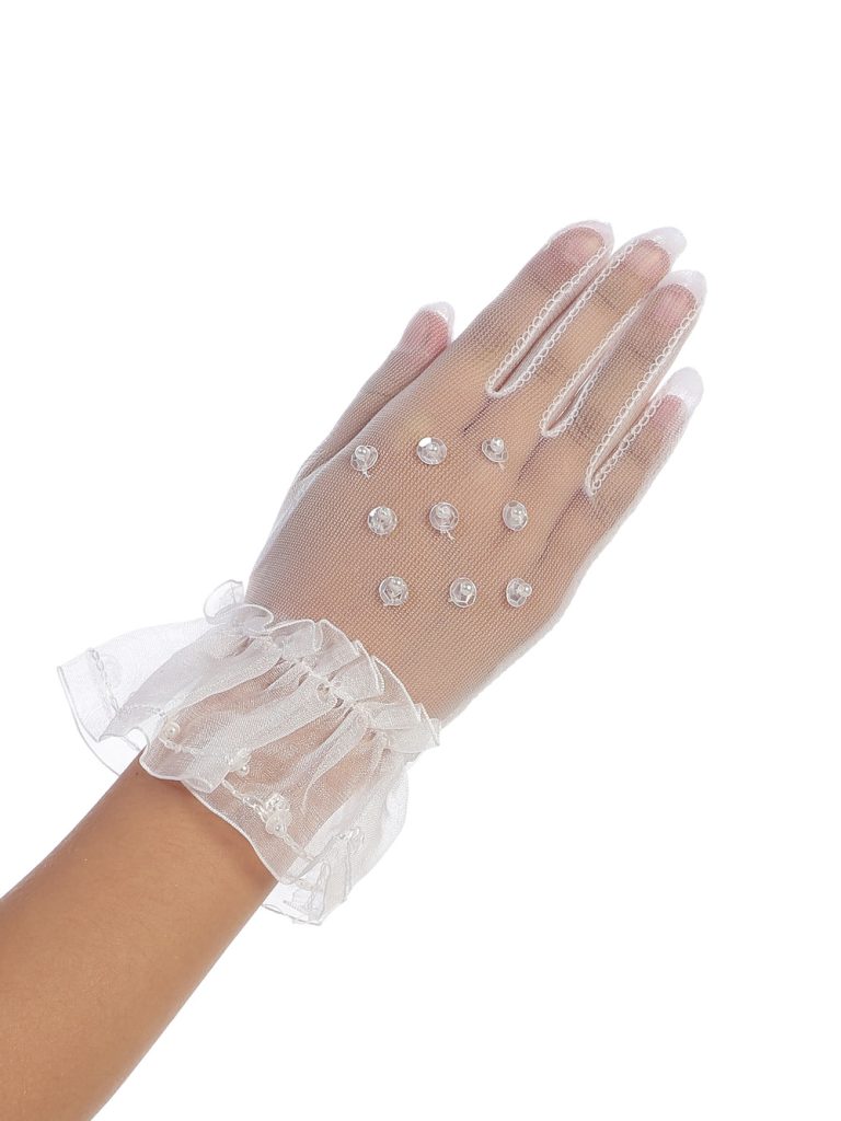 white wedding gloves for kids