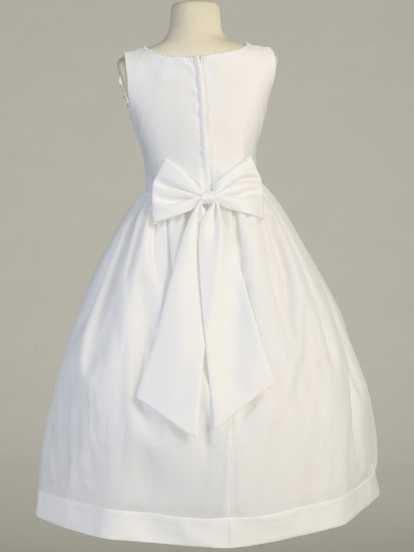 sp970 back — SP970 White First Communion Dress Satin & Organza