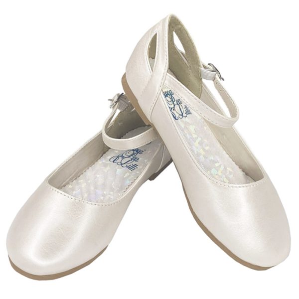 Elsa Ivory 02 — ELSA IVO Girls flat shoes with ankle strap