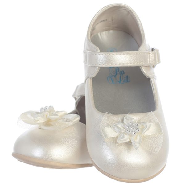 Joyce Ivory 02 — JOYCE IVO Toddler girls' shoes with bow